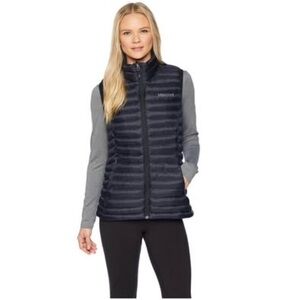 Marmot Black Quilted Puffer Vest Lightweight Insulated